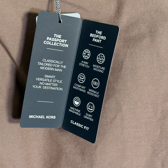 Michael Kors Men's Classic Fit Perform Fall Dress Pants Light Brown 42X32 $95 - Picture 5 of 8